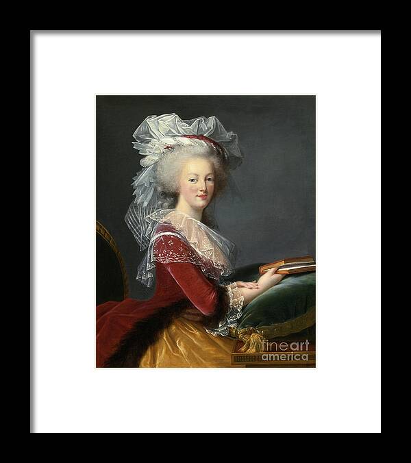 Oil Painting Framed Print featuring the drawing Marie Antoinette With A Book by Heritage Images