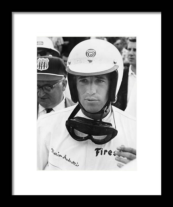 Helmet Framed Print featuring the photograph Mario Andretti by Heritage Images