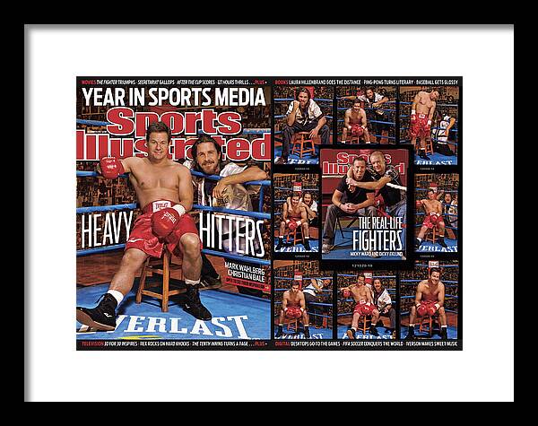 Magazine Cover Framed Print featuring the photograph Mark Wahlberg And Christian Bale Sports Illustrated Cover by Sports Illustrated