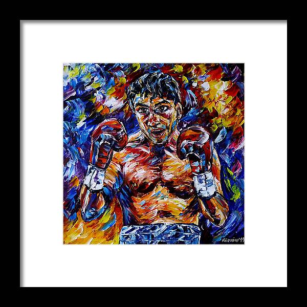Powerful Boxer Painting Framed Print featuring the painting Markus Beyer by Mirek Kuzniar