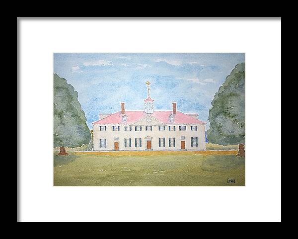 Watercolor Framed Print featuring the painting Martha's House of Lore by John Klobucher