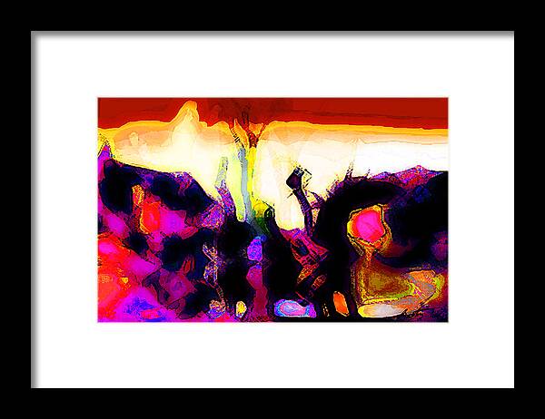 Science Fiction Framed Print featuring the digital art Martian Riding His Horse by Gabby Tary