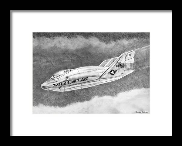 Nasa Framed Print featuring the drawing Martin Marietta X-24A Lifting Body by Douglas Castleman