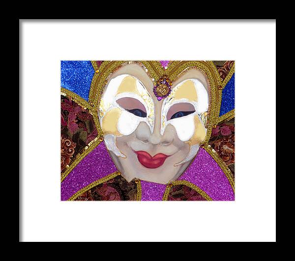 Mixed Media Painting Framed Print featuring the mixed media Martina - Carnival of Venice by Anni Adkins