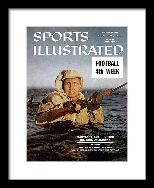 Magazine Cover Framed Print featuring the photograph Maryland Duck Hunter Dr. John Chambers The Waterfowl Season Sports Illustrated Cover by Sports Illustrated