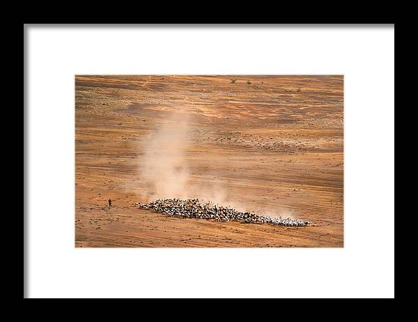 Masai Framed Print featuring the photograph Masai Shepherd by John Fan