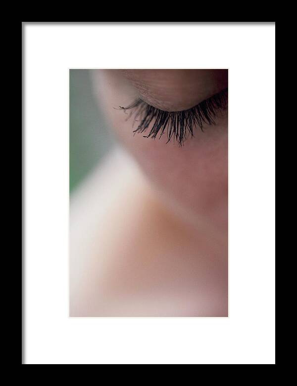 Eyelash Framed Print featuring the photograph Mascaraed Eyelashes - by Veronique Durruty