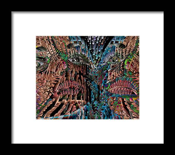 Modern Abstract Art Framed Print featuring the mixed media Mask Inner Spirit by Joan Stratton