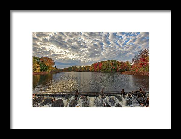 New England Fall Foliage Framed Print featuring the photograph Massachusetts Fall Foliage at Mill Pond by Juergen Roth