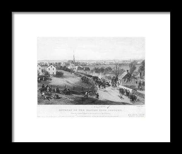 Engraving Framed Print featuring the photograph Massachusetts Millitia by Fotosearch