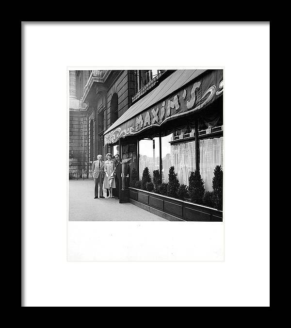1950-1959 Framed Print featuring the photograph Maxims Restaurant In Paris, France by Pictorial Parade