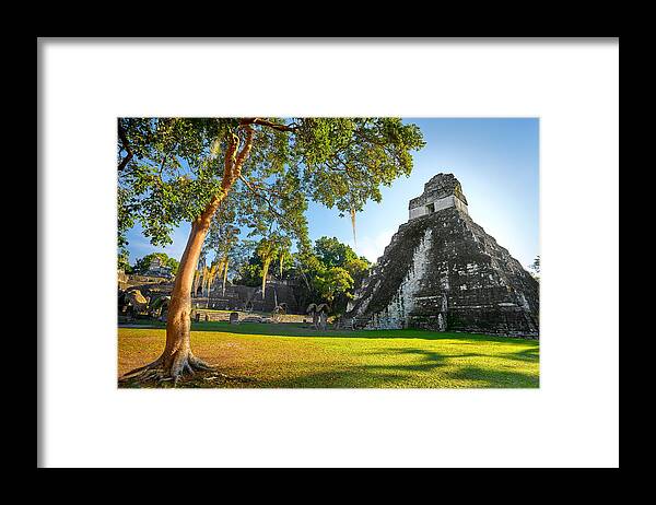 Landscape Framed Print featuring the photograph Maya Ruins - Temple Of The Great by Jan Wlodarczyk