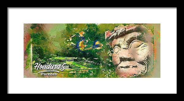 Watercolor Framed Print featuring the painting Mayan Heritage by Carlos Paredes Grogan