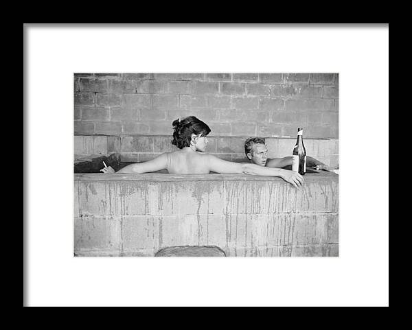 Life Magazine Framed Print featuring the photograph McQueen & Adams In Sulfur Bath by John Dominis