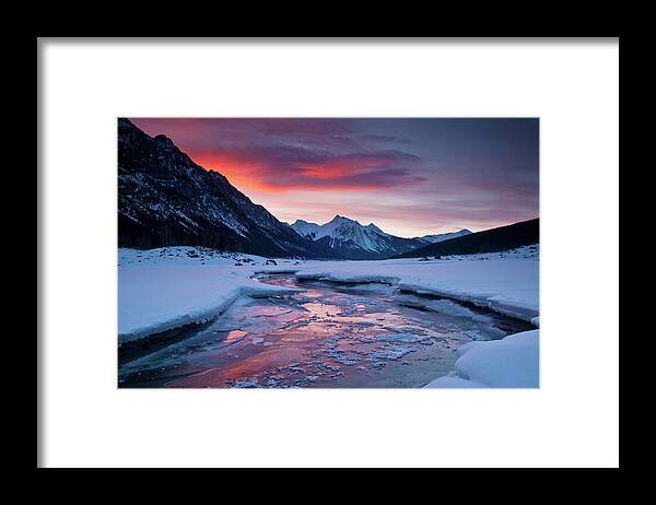 Scenics Framed Print featuring the photograph Medicine Lake Sunrise by Jeff Lewis Photography