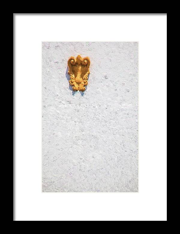 Wall Sconce Framed Print featuring the photograph Medieval Yellow Wall Sconce by David Letts