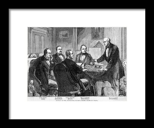 Engraving Framed Print featuring the drawing Meeting Of The Arbitrators by Print Collector
