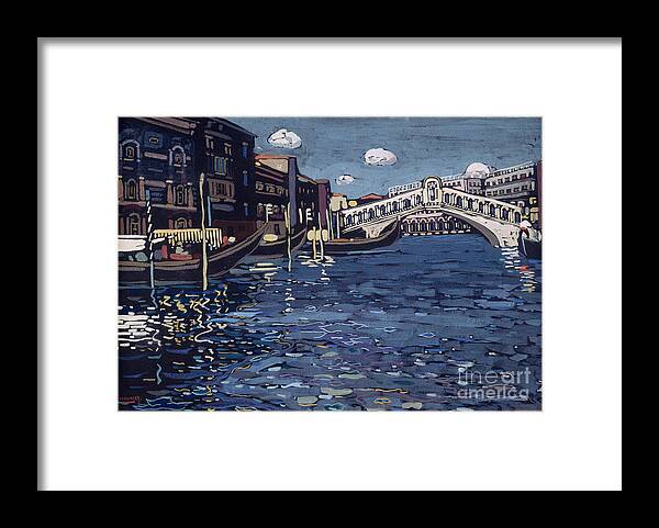 Oil Painting Framed Print featuring the drawing Memory From Venice 4 Ponte Di Rialto by Heritage Images
