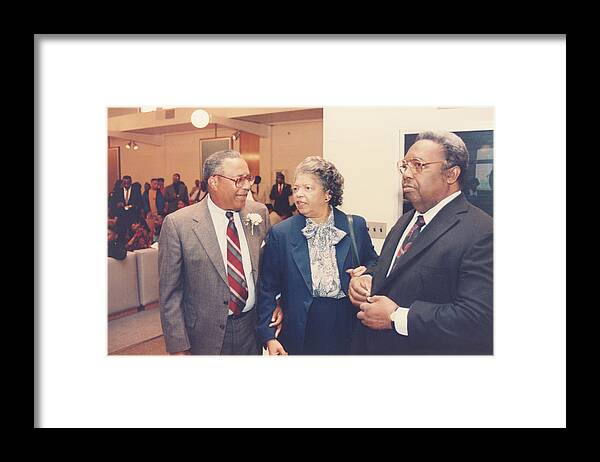 Student Framed Print featuring the photograph Men And Woman Talking At A Party by North Carolina Central University