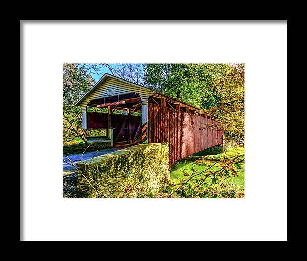 Lancaster Framed Print featuring the photograph Mercer's Ford Covered Bridge by Nick Zelinsky Jr