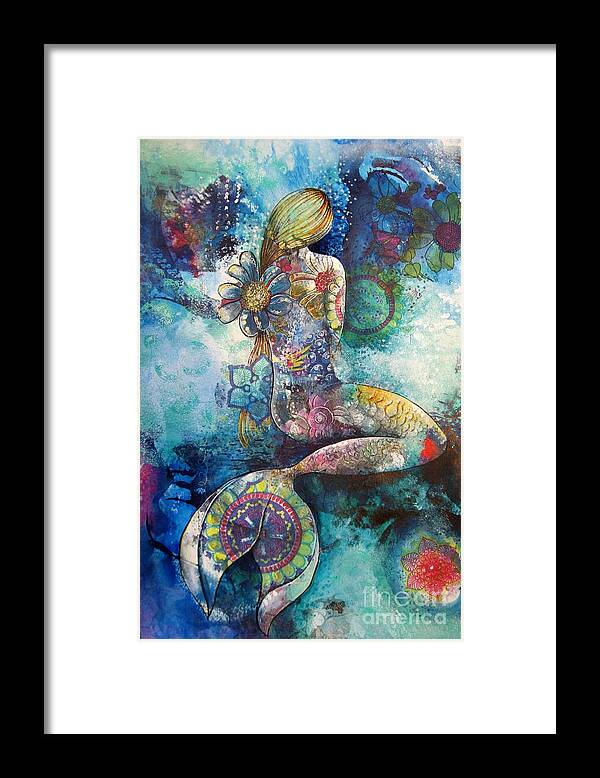 Mermaid Framed Print featuring the painting Mermaid 2 by Reina Cottier