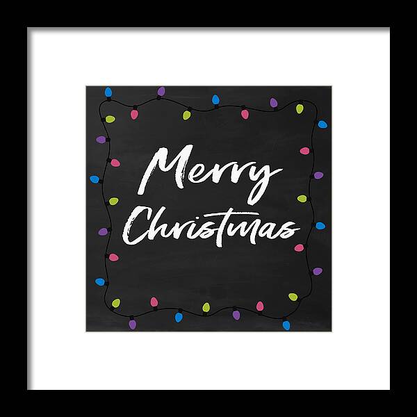 Merry Christmas Framed Print featuring the digital art Merry Christmas Lights 2- Art by Linda Woods by Linda Woods