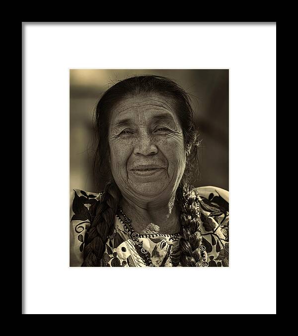 Mexican Day Parade Nyc 9_16_2018 Framed Print featuring the photograph Mexican Day Parade NYC 9_16_2018 Elderly Mexican Woman by Robert Ullmann