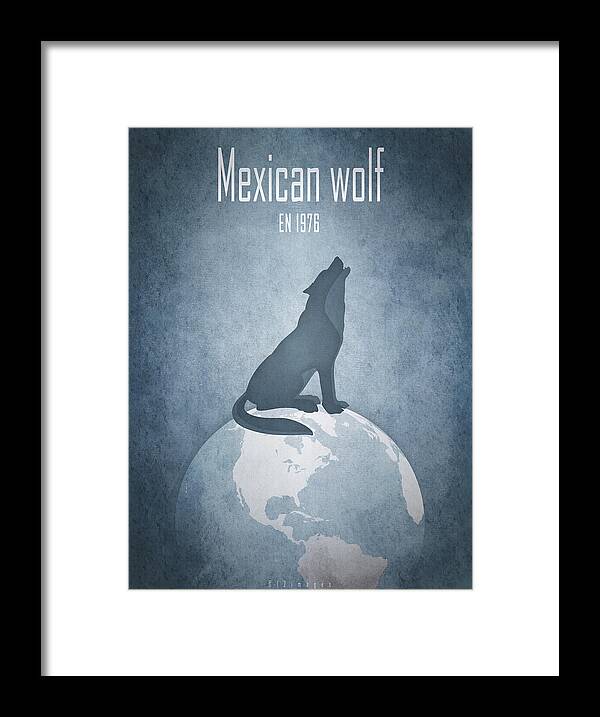 Wolf Framed Print featuring the digital art Mexican wolf - lobo by Moira Risen