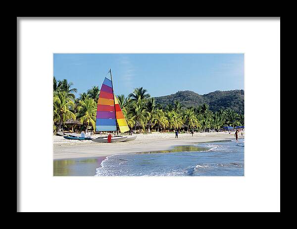 Water's Edge Framed Print featuring the photograph Mexico, Guerrero, Zihuatanejo, Boats by Noel Hendrickson