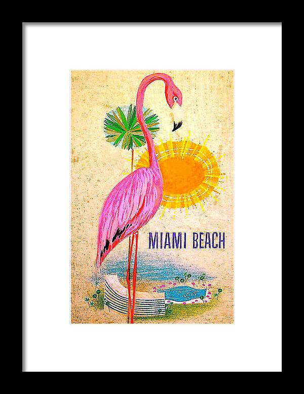 Miami Framed Print featuring the digital art Miami Beach by Long Shot