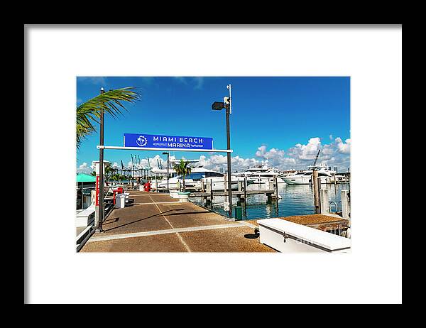 Miami Beach Marina Framed Print featuring the photograph Miami Beach Marina 081904 by Carlos Diaz