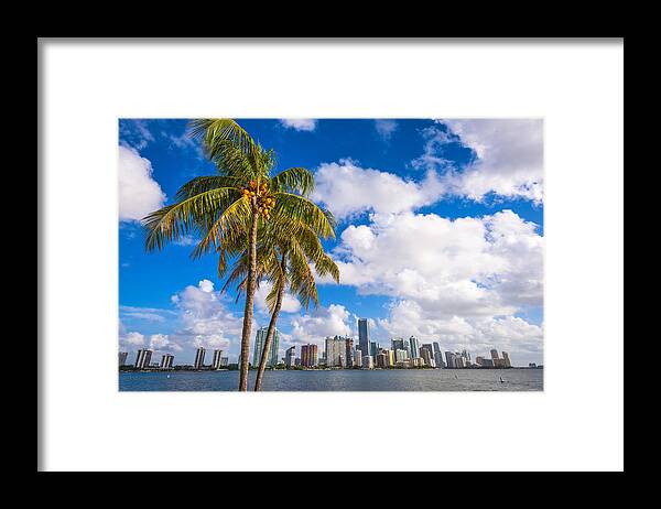 Landscape Framed Print featuring the photograph Miami, Florida, Usa At Biscayne Bay by Sean Pavone