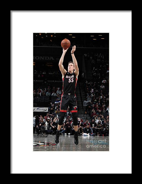 Nba Pro Basketball Framed Print featuring the photograph Miami Heat V Brooklyn Nets by Nathaniel S. Butler