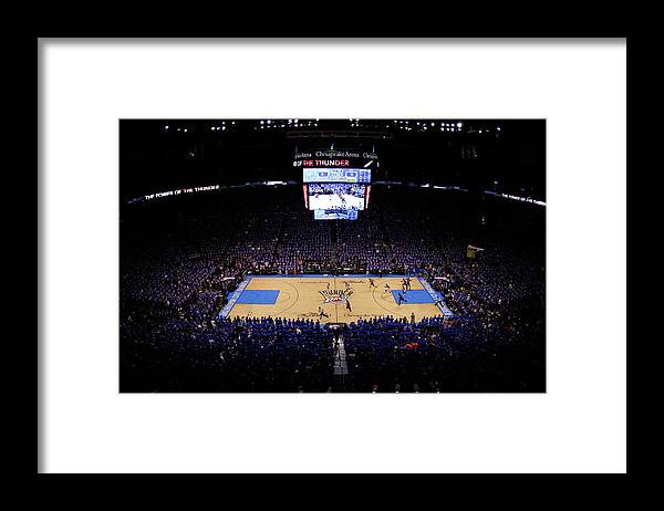 Playoffs Framed Print featuring the photograph Miami Heat V Oklahoma City Thunder - by Mike Ehrmann