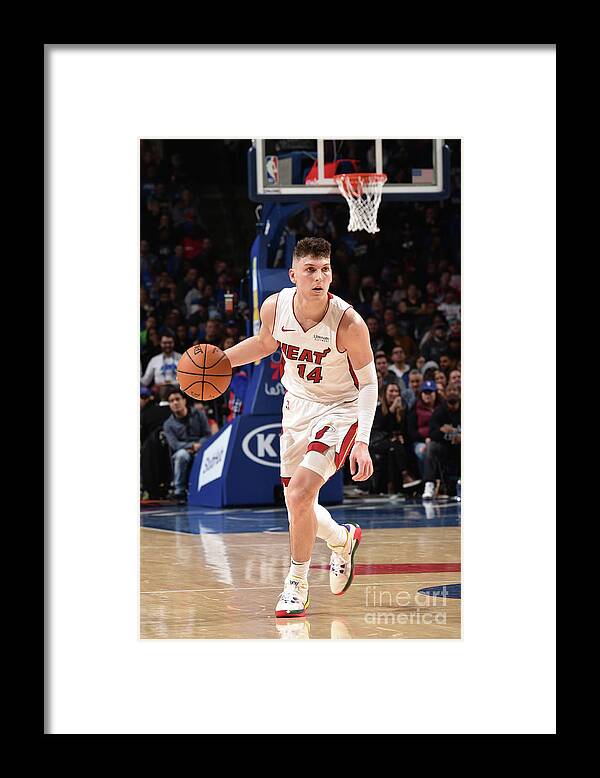 Tyler Herro Framed Print featuring the photograph Miami Heat V Philadelphia 76ers by David Dow