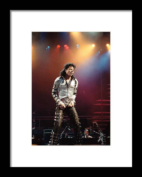 Performance Framed Print featuring the photograph Michael Jackson Bad World Tour by Jim Steinfeldt