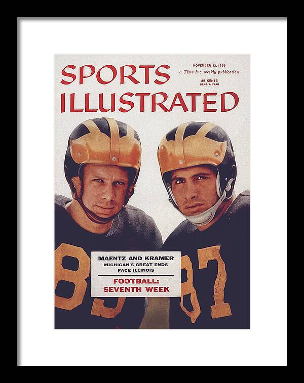 Magazine Cover Framed Print featuring the photograph Michigan Tom Maentz And Ron Kramer Sports Illustrated Cover by Sports Illustrated