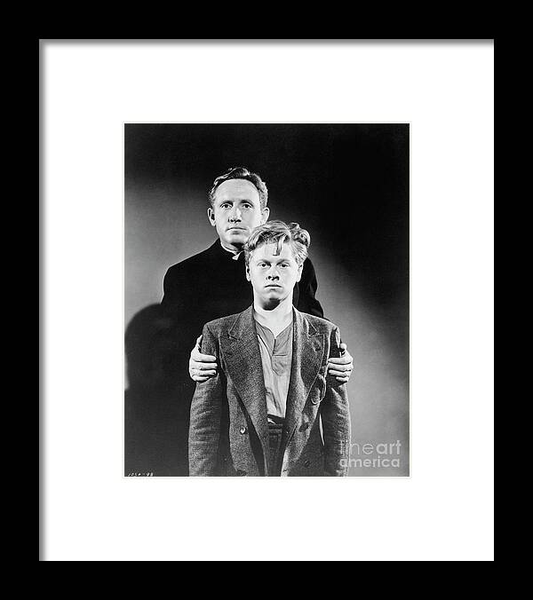 Adolescence Framed Print featuring the photograph Mickey Rooney And Spencer Tracy by Bettmann