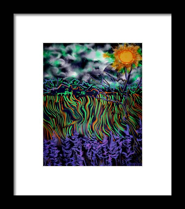 Midnight Sun Framed Print featuring the digital art Midnight Sun by Angela Weddle