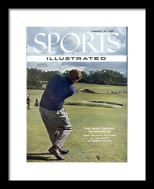 Magazine Cover Framed Print featuring the photograph Mike Souchak, 1955 Bing Crosby Pro Am Invitational Sports Illustrated Cover by Sports Illustrated