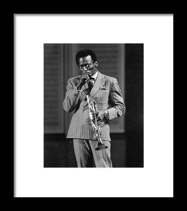 Miles Davis Framed Print featuring the photograph Miles In Germany by Michael Ochs Archives