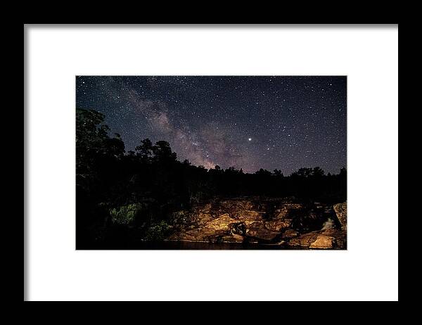 Missouri Framed Print featuring the photograph Milky Way at Rocky Falls by Steve Stuller
