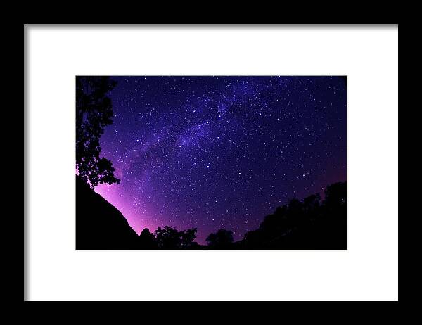 Purple Framed Print featuring the photograph Milky Way by Gm Stock Films