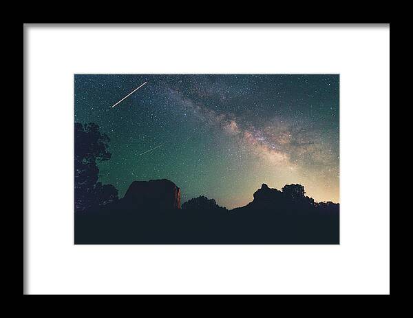 Stars Framed Print featuring the photograph milky way in the Arizona sky by Mati Krimerman