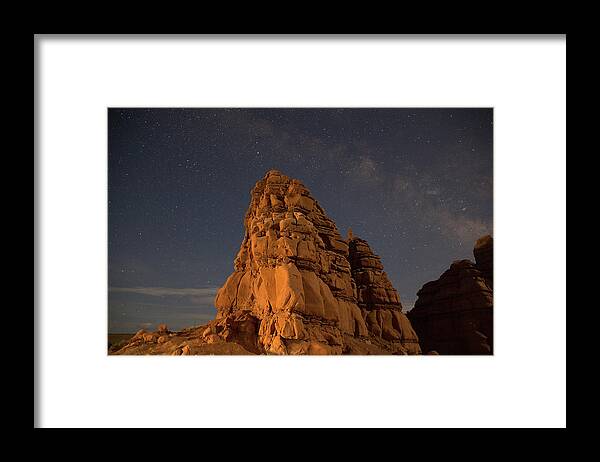 Galaxy Framed Print featuring the photograph Milky Way on the Rocks by Kyle Lee