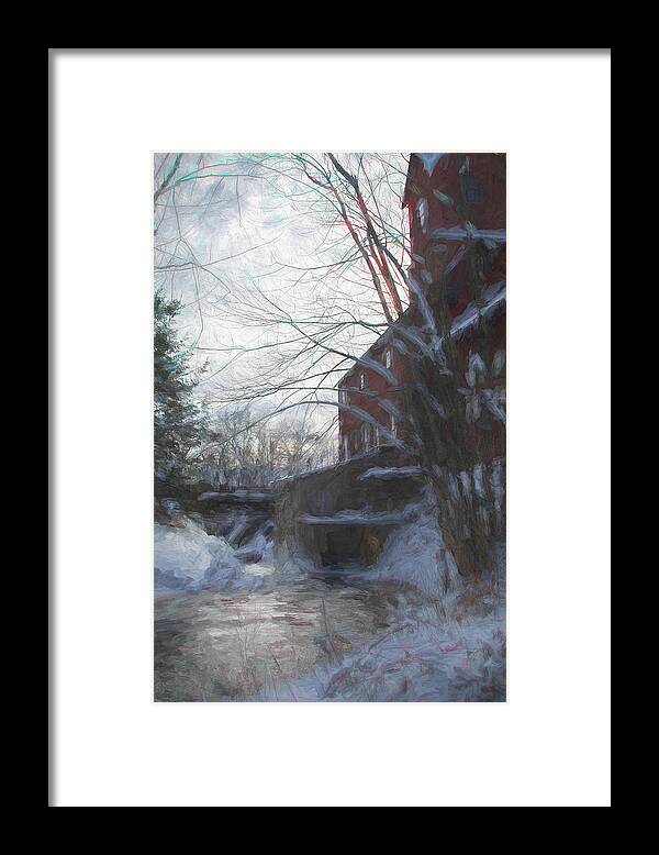 New England Mill Framed Print featuring the photograph Mill on Brown River in Jericho Vermont by Jeff Folger