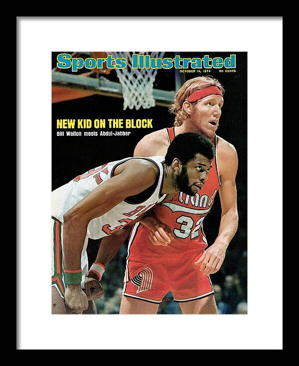 Magazine Cover Framed Print featuring the photograph Milwaukee Bucks Kareem Abdul-jabbar And Portland Trail Sports Illustrated Cover by Sports Illustrated