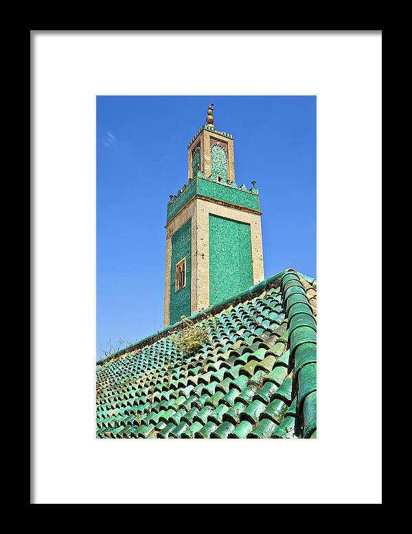 Clear Sky Framed Print featuring the photograph Minaret Of Grand Mosque by Kelly Cheng Travel Photography