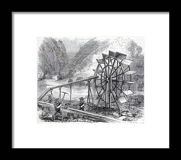 People Framed Print featuring the photograph Mine Workers And Water Wheel by Bettmann