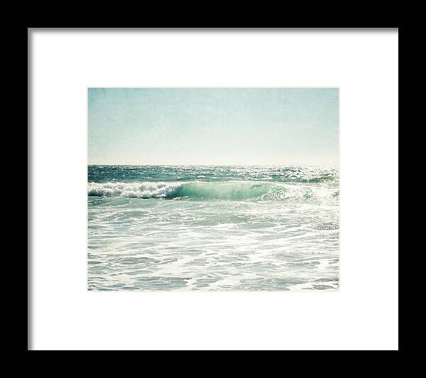 Waves Framed Print featuring the photograph Mint Wave by Lupen Grainne